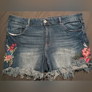 Plus size jean shorts